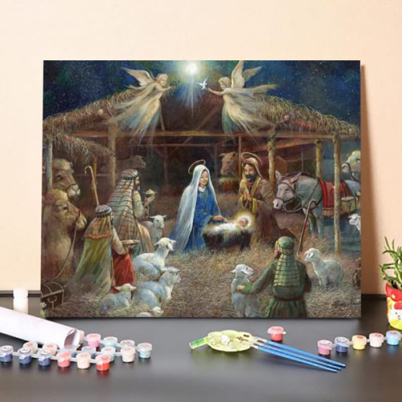 The Nativity Paint By Numbers Kit Adult Paint By Numbers