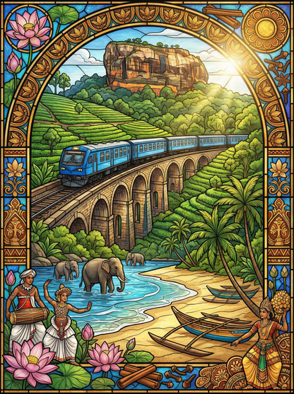 Sri Lanka Train Elephant Bridge (120 Colors)