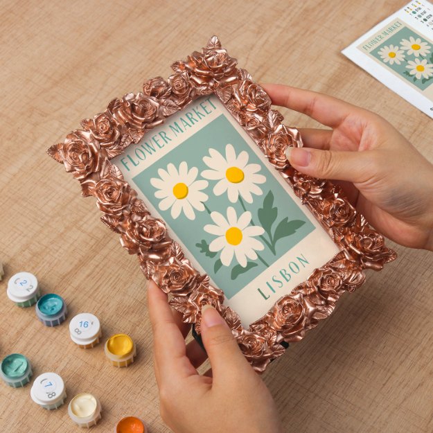 Mini Painting with Picture Frame – Flower Market Lisbon