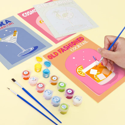 12 Mini Paintings | Colorful Cocktail Bundle