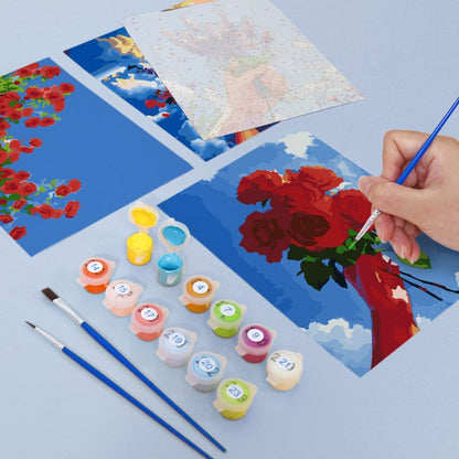 6 Mini Paintings - Bouquets in the Sky Set