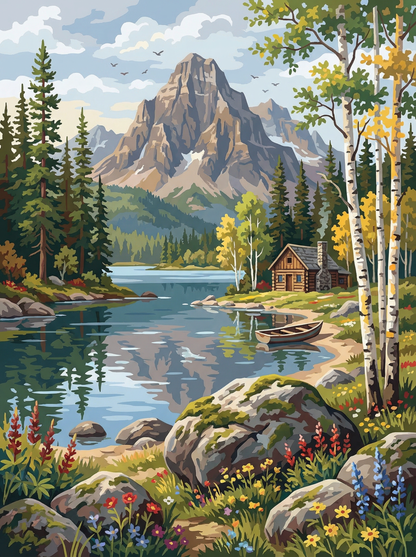 Alpine Lakeside Escape (120 Colors)