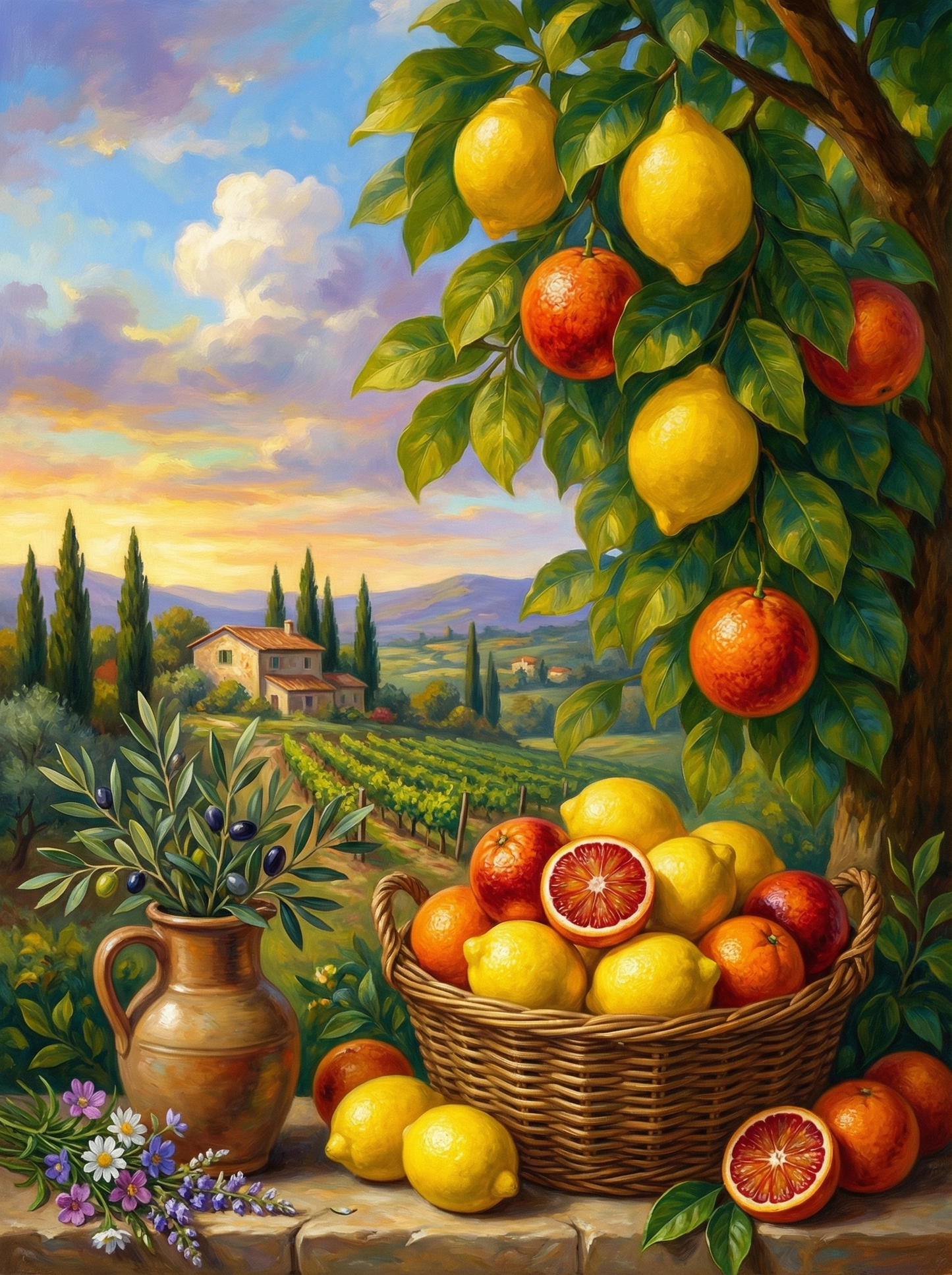 Tuscan Lemon & Orange Orchard