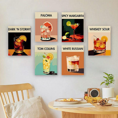 6 Mini Paintings - Exotic Cocktail Set