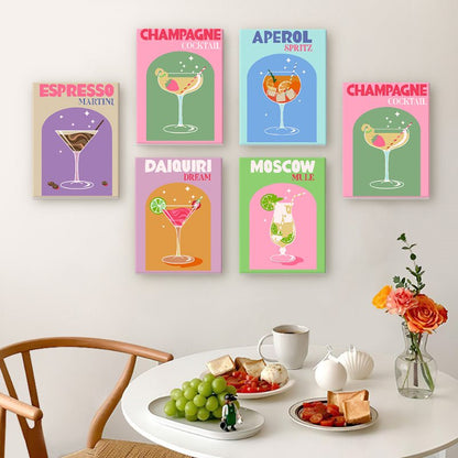 6 Mini Paintings - Sip & Paint Cocktail Set