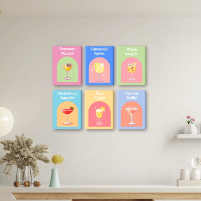 6 Mini Paintings - Summer Vibes Cocktail Set