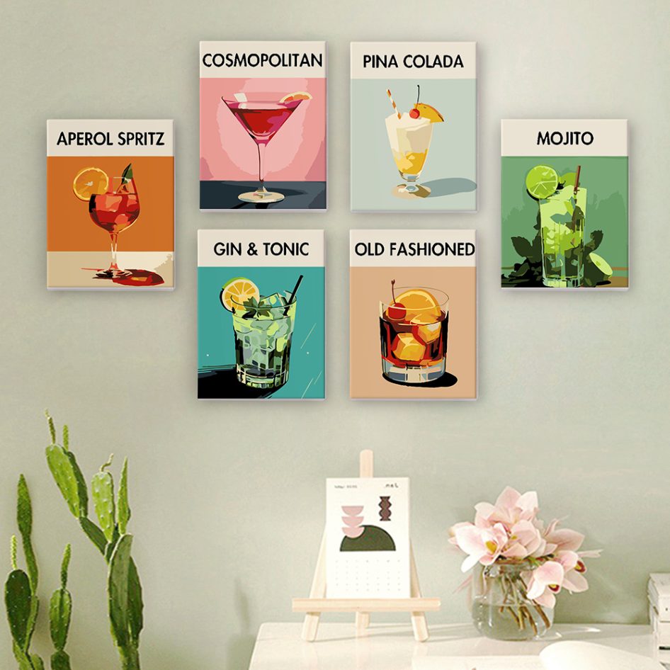 6 Mini Paintings - Cocktail Deluxe Set