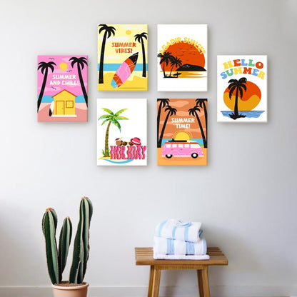 6 Mini Paintings - Summer Set