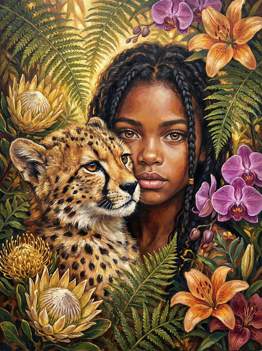 Grace Girl and Cheetah (80 Colors)