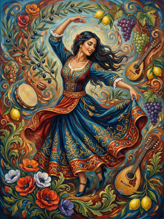 Mediterranean Dancing Woman (120 Colors)