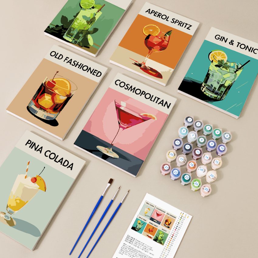 6 Mini Paintings - Cocktail Deluxe Set