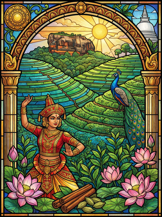 Sri Lankan Dancer and Peacock (120 Colors)