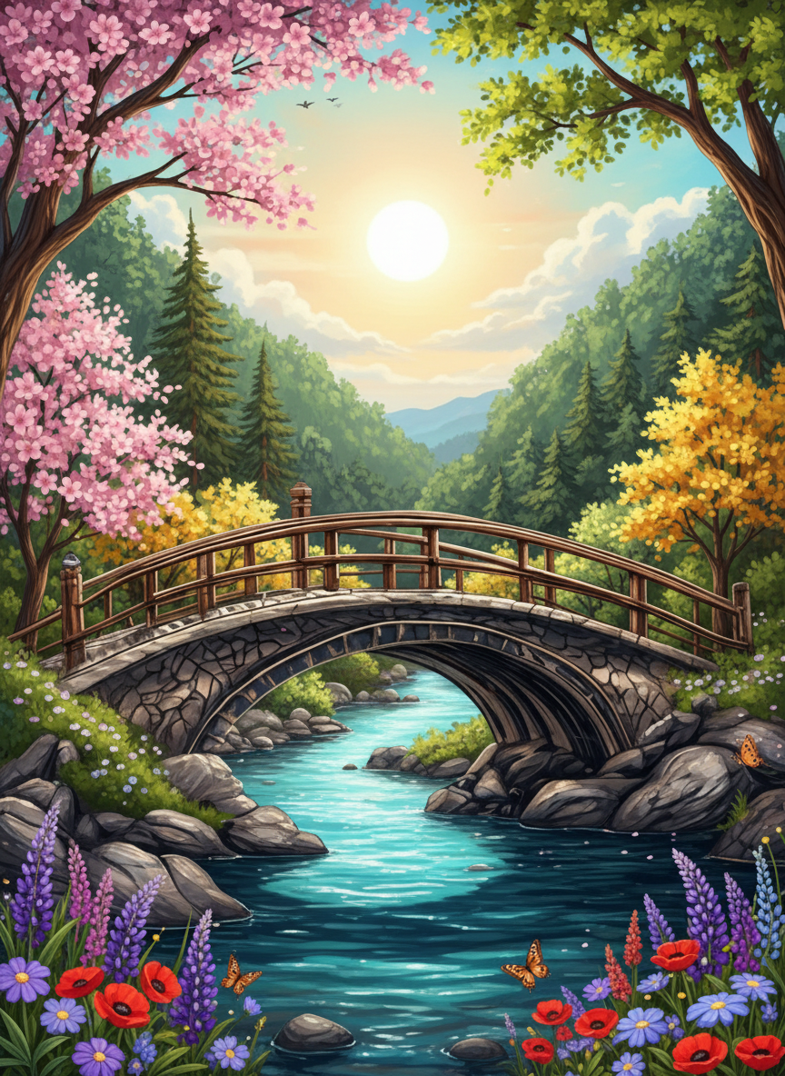Sunlit Bridge (80 Colors)