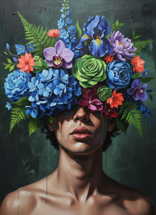 Floral Veil Portrait (120 Colors)