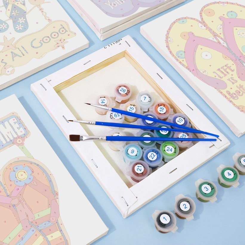 6 Mini Paintings - Flip-Flop Summer Set
