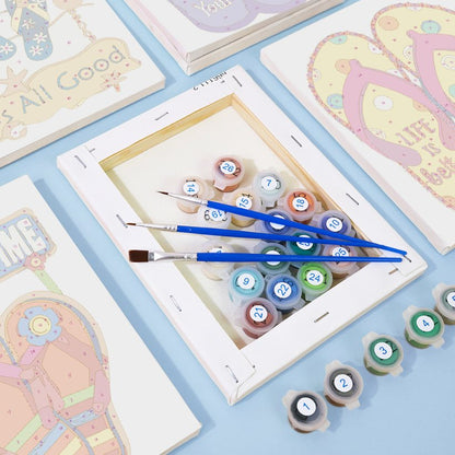 6 Mini Paintings - Flip-Flop Summer Set