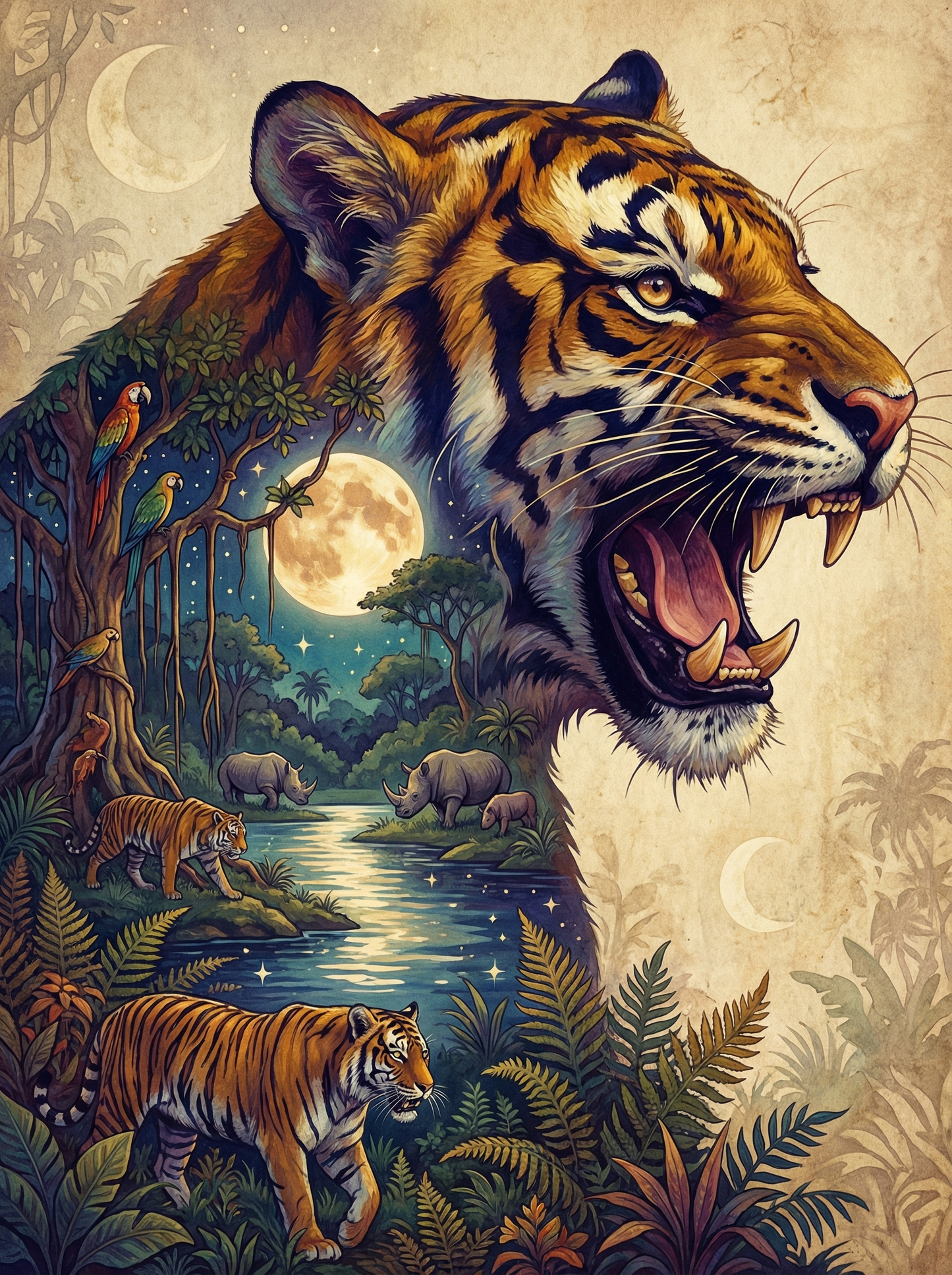 Moonlit Tiger Roar (120 Colors)