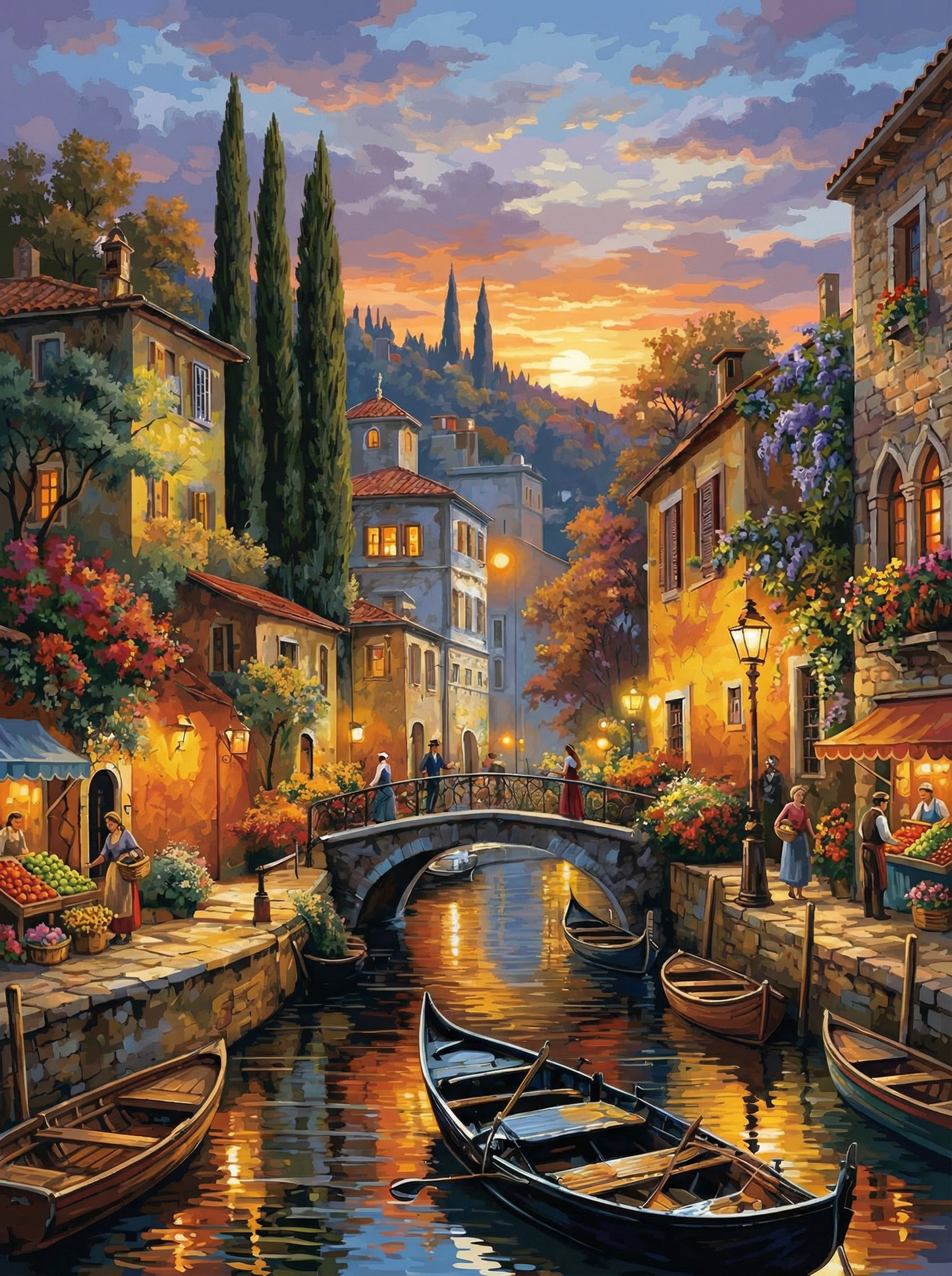 Sunset Italian Canal Village (80 Colors)