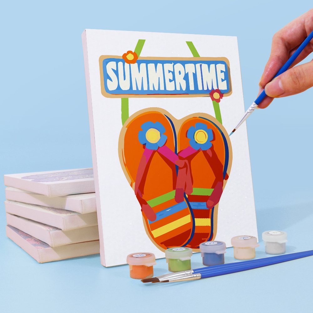 6 Mini Paintings - Flip-Flop Summer Set