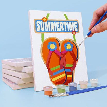 6 Mini Paintings - Flip-Flop Summer Set