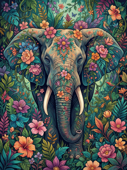 Floral Jungle Elephant (120 Colors)