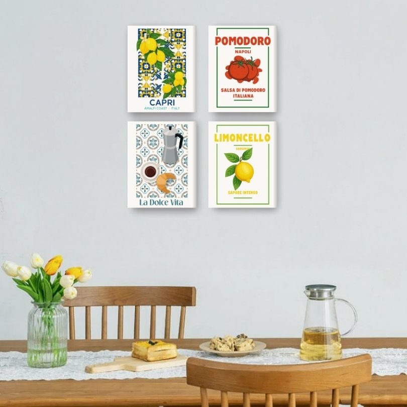 4 Mini Paintings - Italian Flavor Set