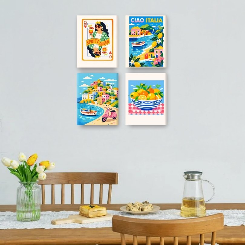 4 Mini Paintings - Ciao Italia Set