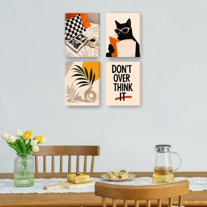 4 Mini Paintings - Modern Living Set