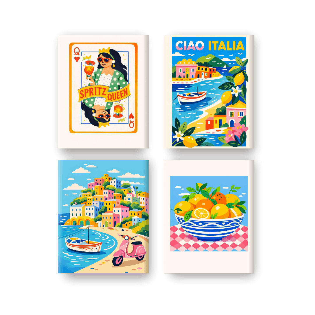 4 Mini Paintings - Ciao Italia Set