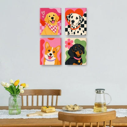 4 Mini Paintings - Dog Squad Set