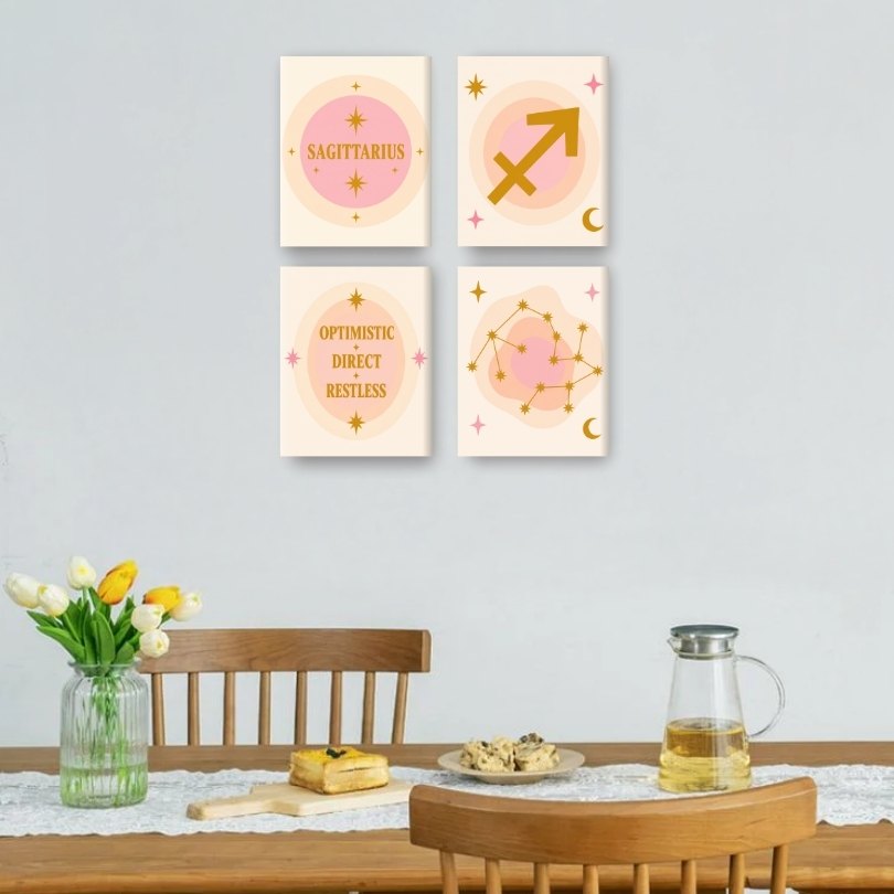 4 Mini Paintings - Sagittarius Set
