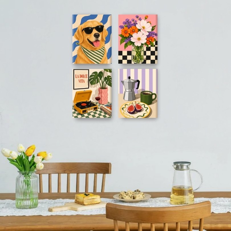 4 Mini Paintings - Good Life Set