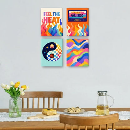 4 Mini Paintings - Retro Vibes Set