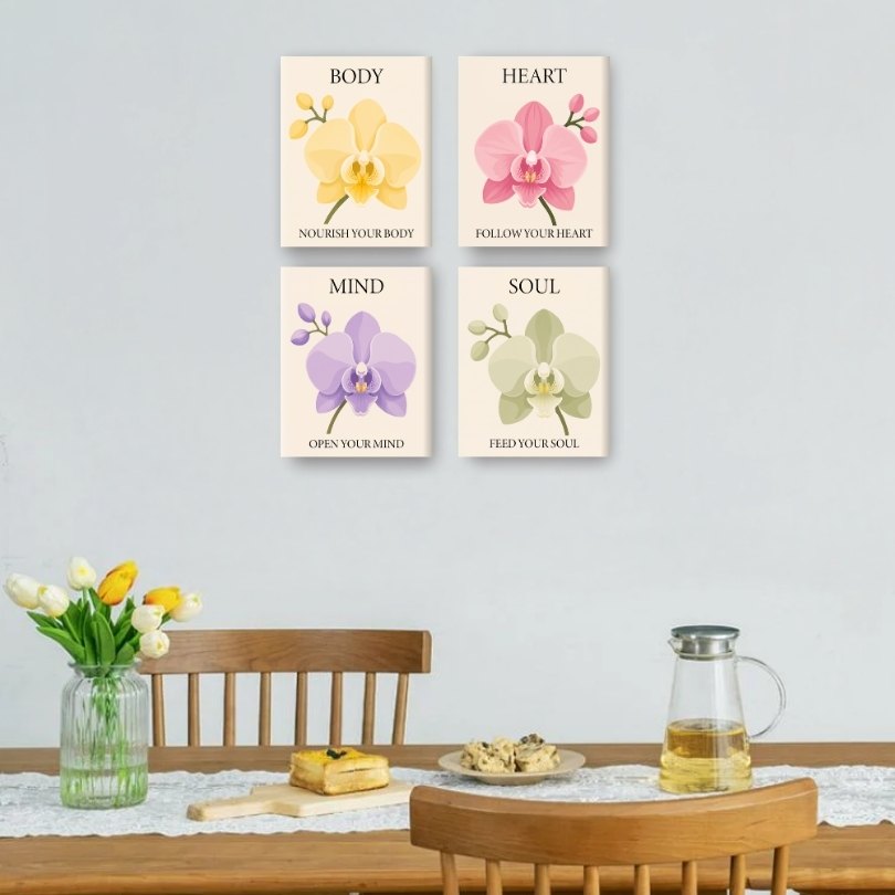4 Mini Paintings - Feed your Soul Set