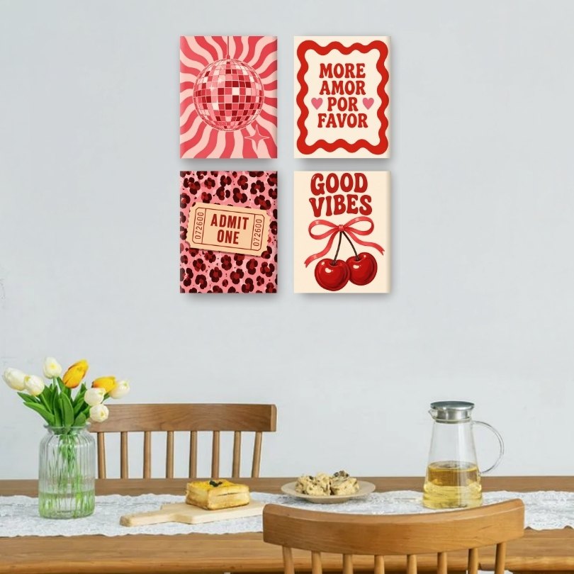 4 Mini Paintings - Cherry Bomb Set