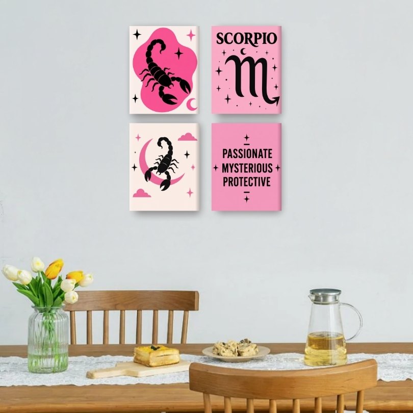4 Mini Paintings - Scorpio Set