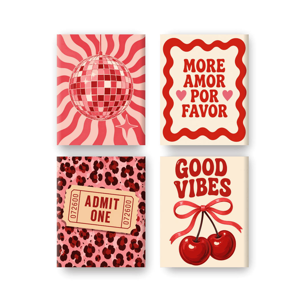 4 Mini Paintings - Cherry Bomb Set