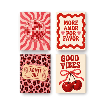 4 Mini Paintings - Cherry Bomb Set