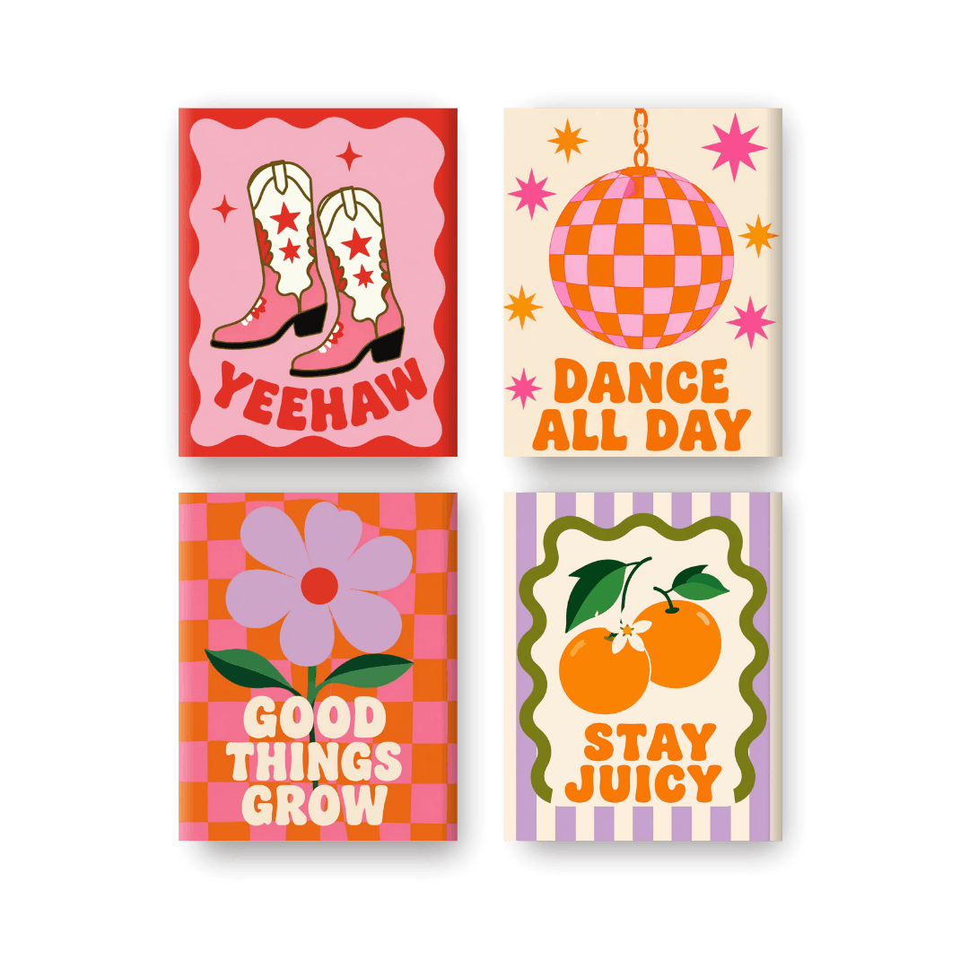 4 Mini Paintings - Groovy Set