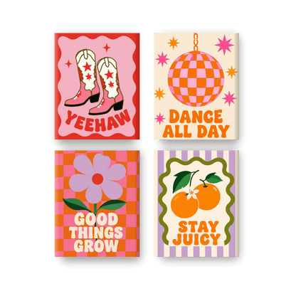 4 Mini Paintings - Groovy Set
