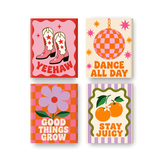 4 Mini Paintings - Groovy Set