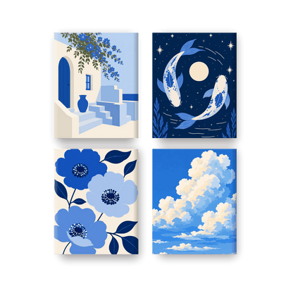 4 Mini Paintings - Dreamy Skies Set