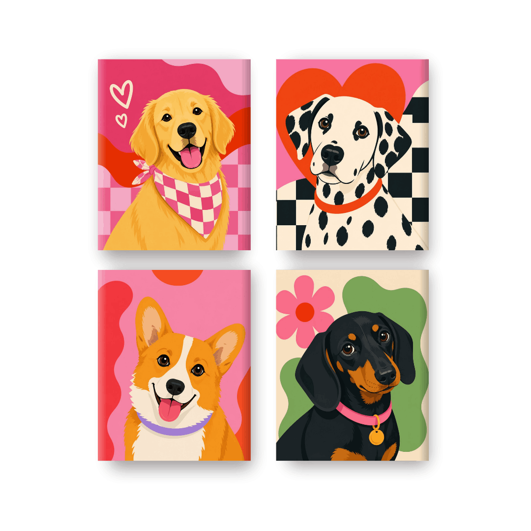 4 Mini Paintings - Dog Squad Set
