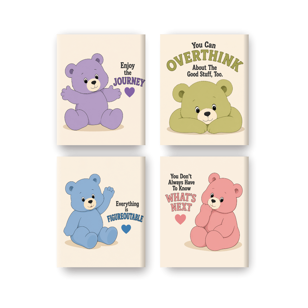 4 Mini Paintings - Bears Who Care Set