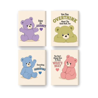 4 Mini Paintings - Bears Who Care Set