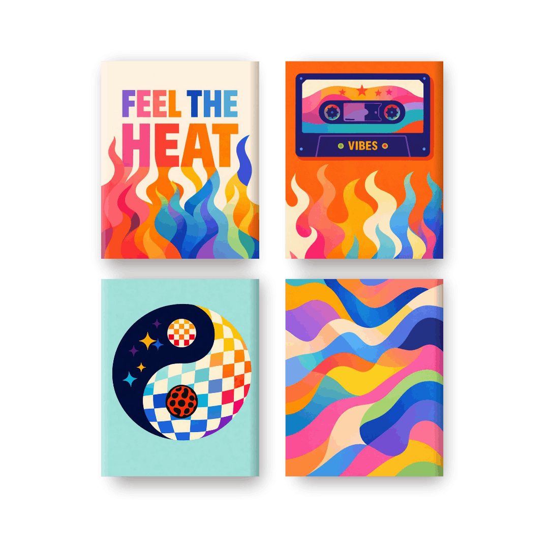 4 Mini Paintings - Retro Vibes Set