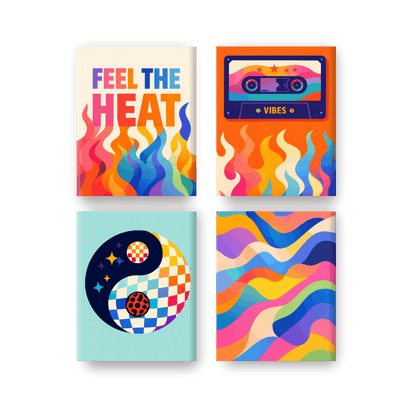 4 Mini Paintings - Retro Vibes Set