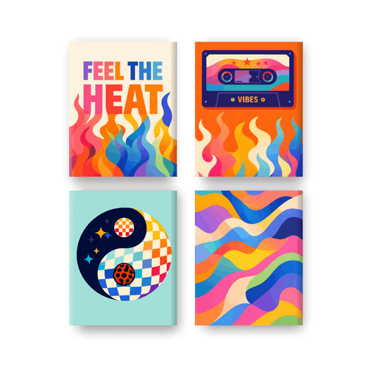 4 Mini Paintings - Retro Vibes Set