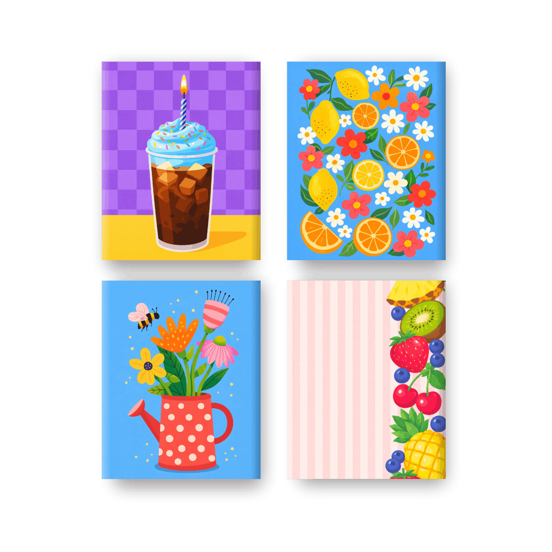 4 Mini Paintings - Fresh & Fruity Set