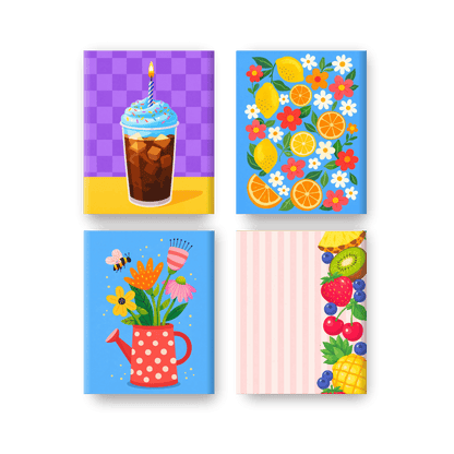 4 Mini Paintings - Fresh & Fruity Set